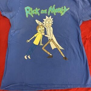 Ripple Junction Rick and Morty Kids Tee - Blue and Yellow Size Medium